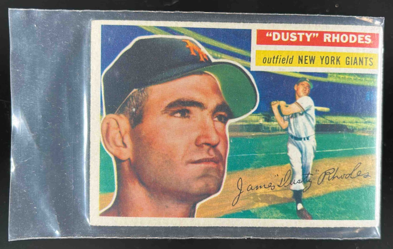 Card image for 1956 TOPPS BASEBALL DUSTY RHODES #50B NEW YORK GIANTS