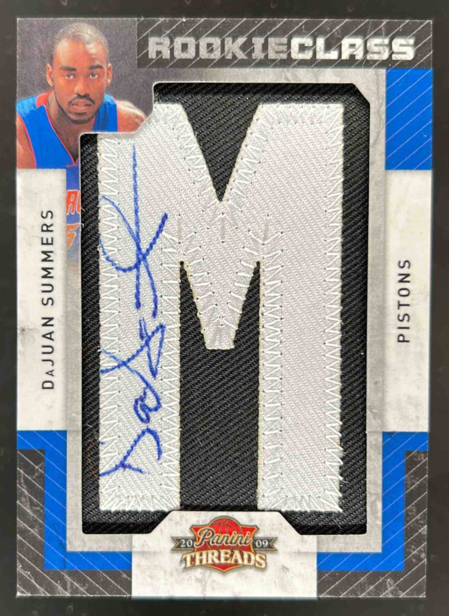 Card image for 2009-10 PANINI THREADS DAJUAN SUMMERS #130 529/630 RC AUTO DETROIT PISTONS