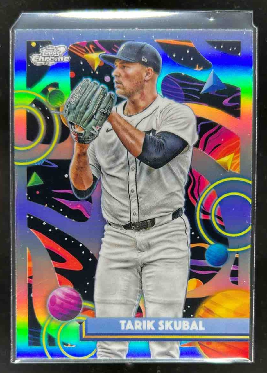 Card image for Tarik Skubal 2025 Topps Baseball Cosmic Chrome Refractor Detroit Tigers