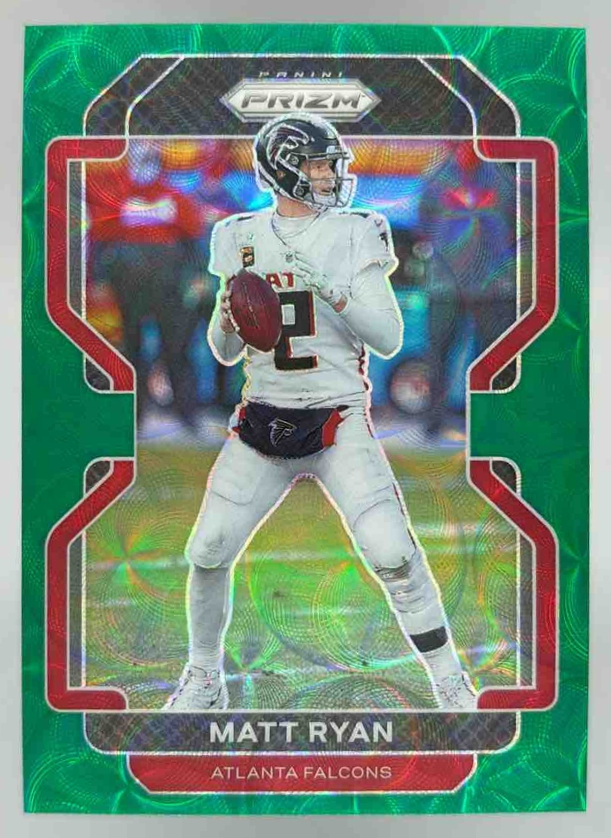 Card image for 2021 Panini Football Prizm Matt Ryan Green Scope /75 #324 Atlanta Falcons