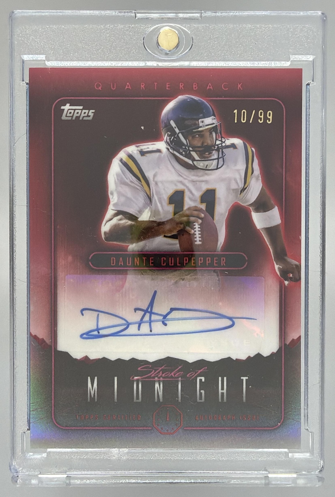 Card image for 2024 Topps Midnight Daunte Culpepper Stroke of Auto Twilight /99 #SMA-DC Vikings
