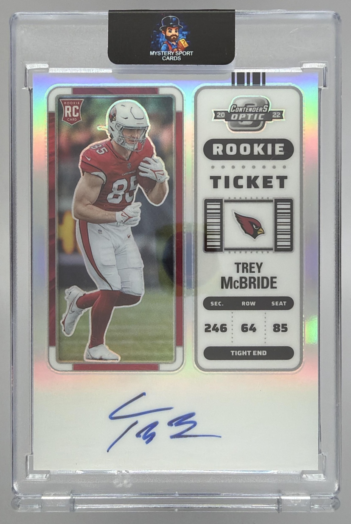 Card image for 2022 Panini Contenders Optic Trey McBride #136 Rookie Ticket RPS Auto RC Cardinals