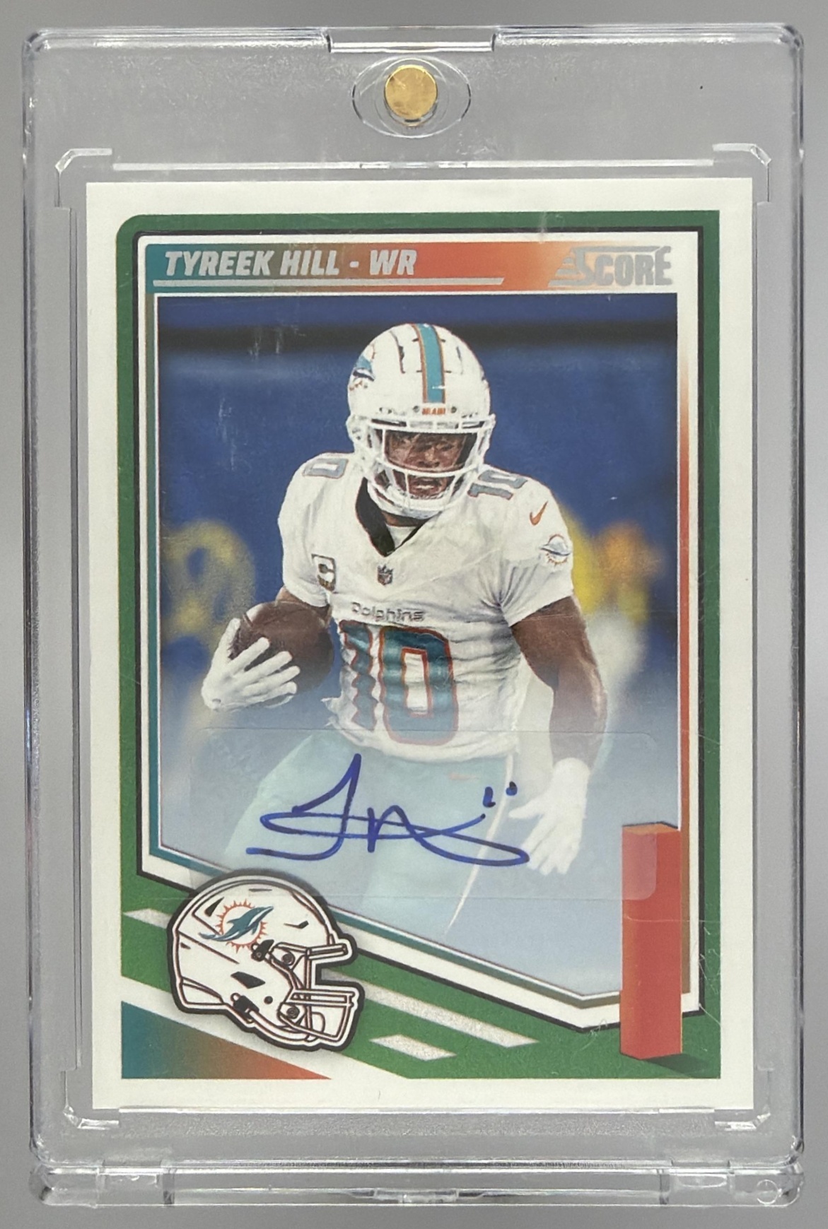 Card image for 2025 Panini Football Absolute Tyreek Hill Signatures #9 Auto Miami Dolphins