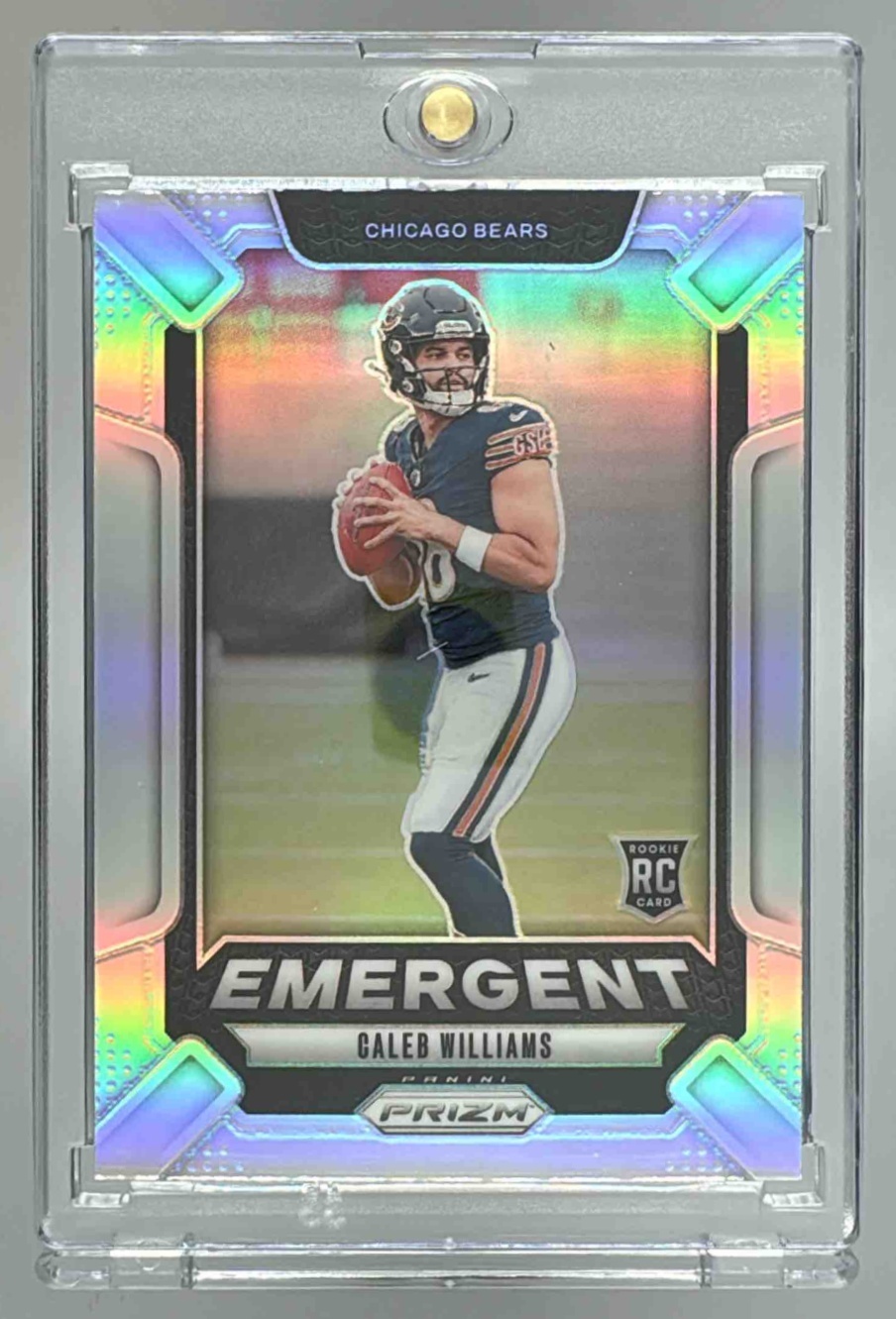 Card image for 2024 Panini Football Prizm Caleb Williams Emergent #1 RC Chicago Bears