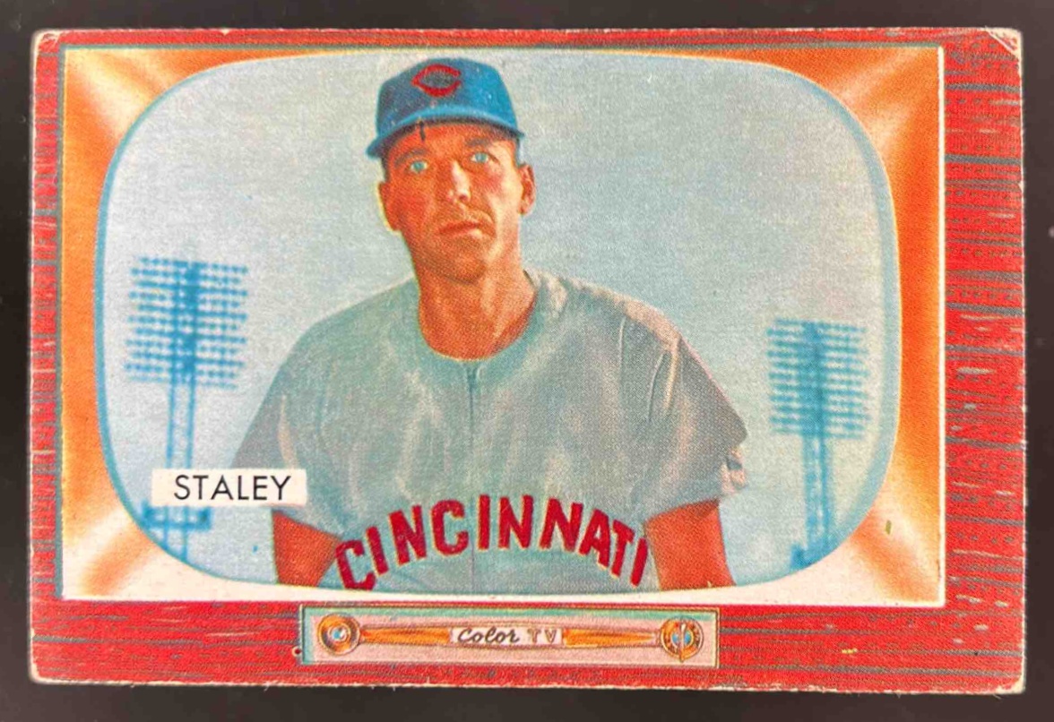 Card image for 1955 BOWMAN BASEBALL JERRY STALEY #155