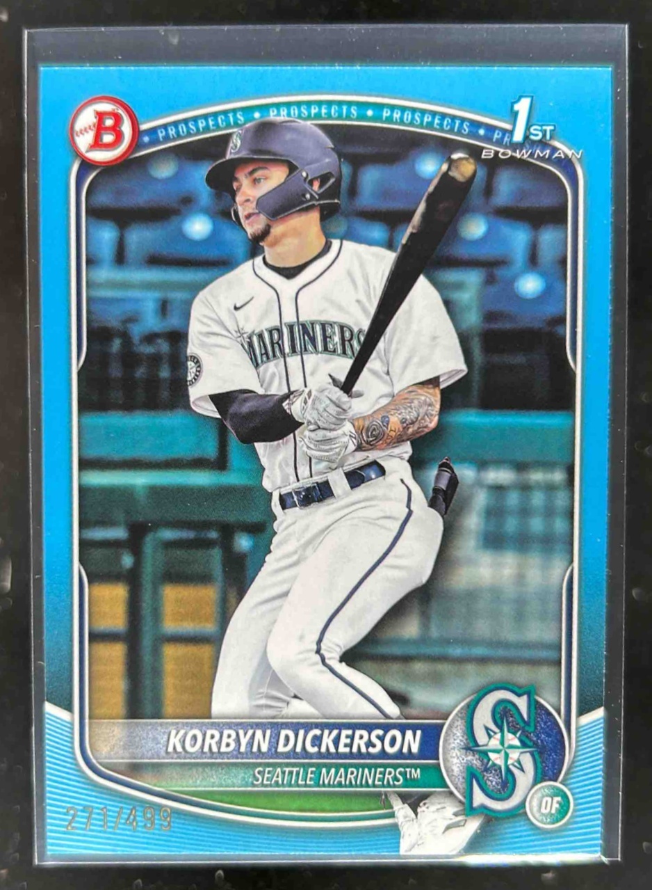 Card image for Korbyn Dickerson 2025 Bowman Draft Sky Blue Border /499
