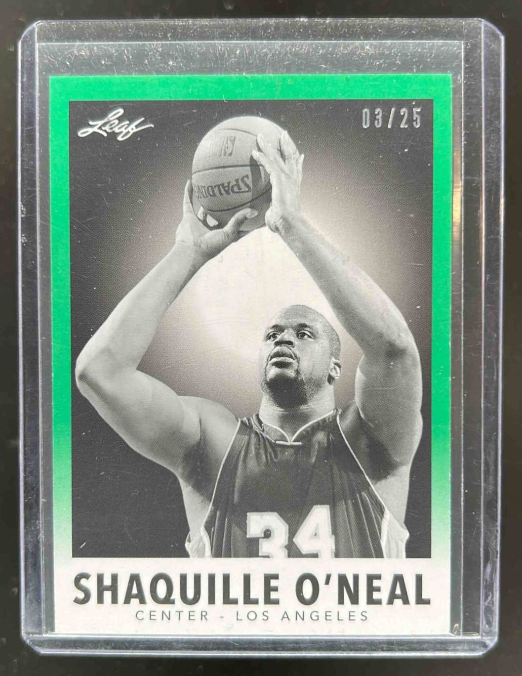 Card image for 2012-13 LEAF METAL SHAQUILLE O'NEAL 1960 GREEN /25 #11 LOS ANGELES LAKERS