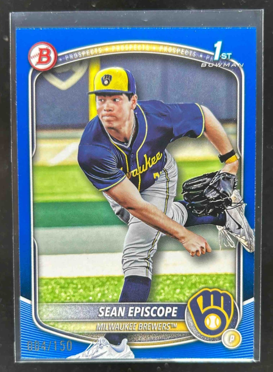 Card image for Sean Episcope 2025 Bowman Draft Blue Border /150