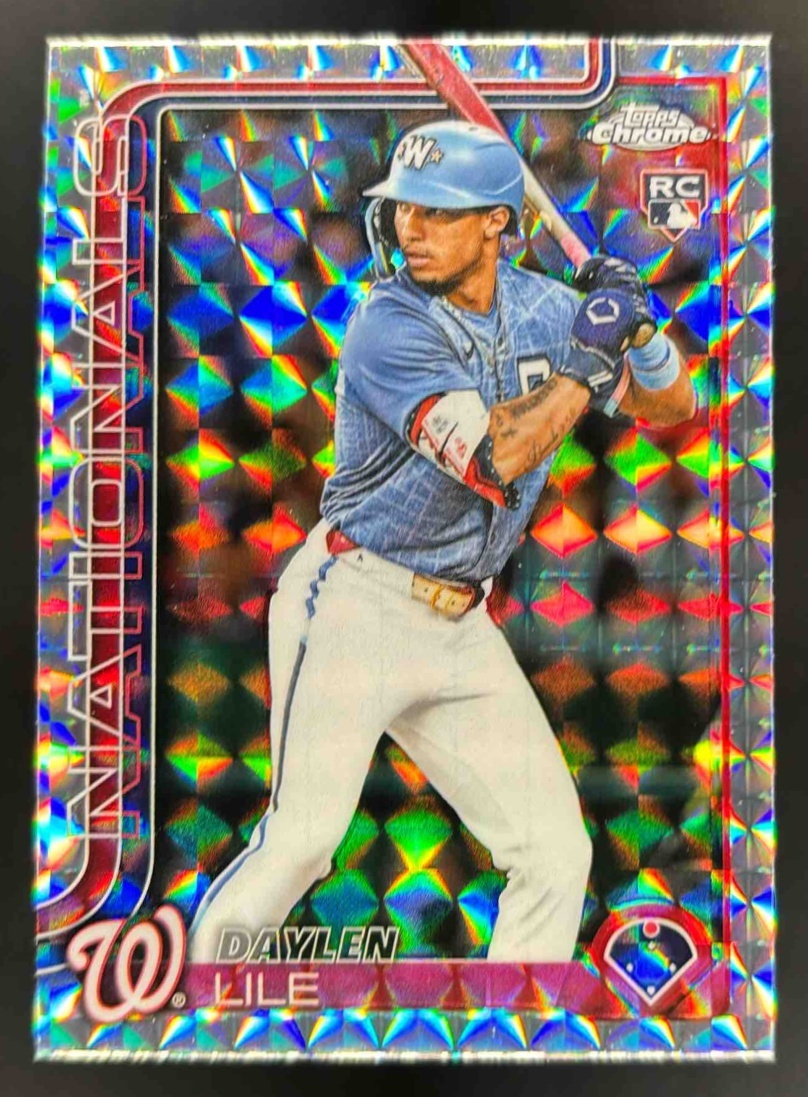 Card image for 2025 Topps Chrome Update Daylen Lile Geometric Refractor #USC146 RC Nationals