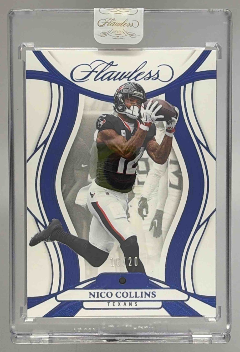 Card image for 2025 Panini Football Flawless Nico Collins Sapphire /20 #24 Houston Texans