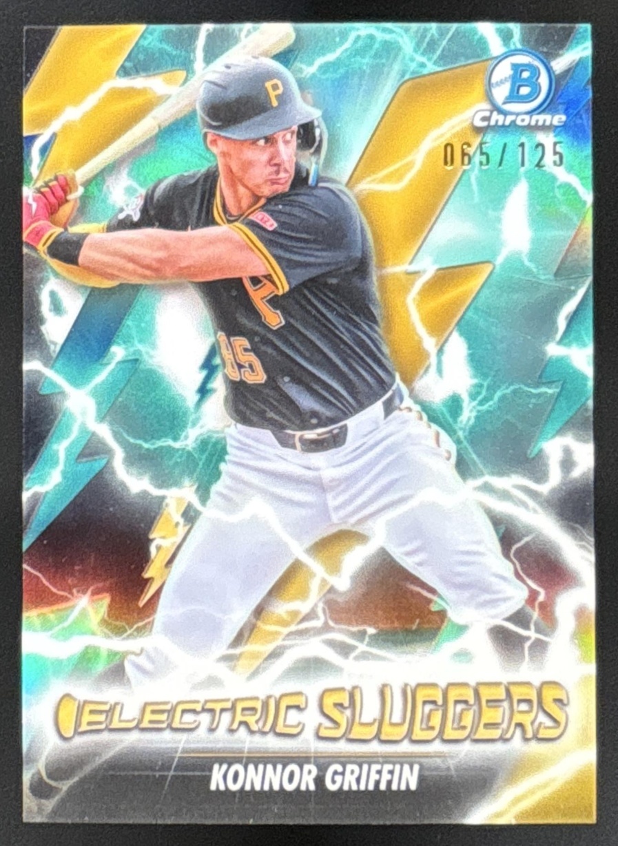 Card image for 2026 Bowman Konnor Griffin Electric Sluggers Chrome Aqua Refractor /125