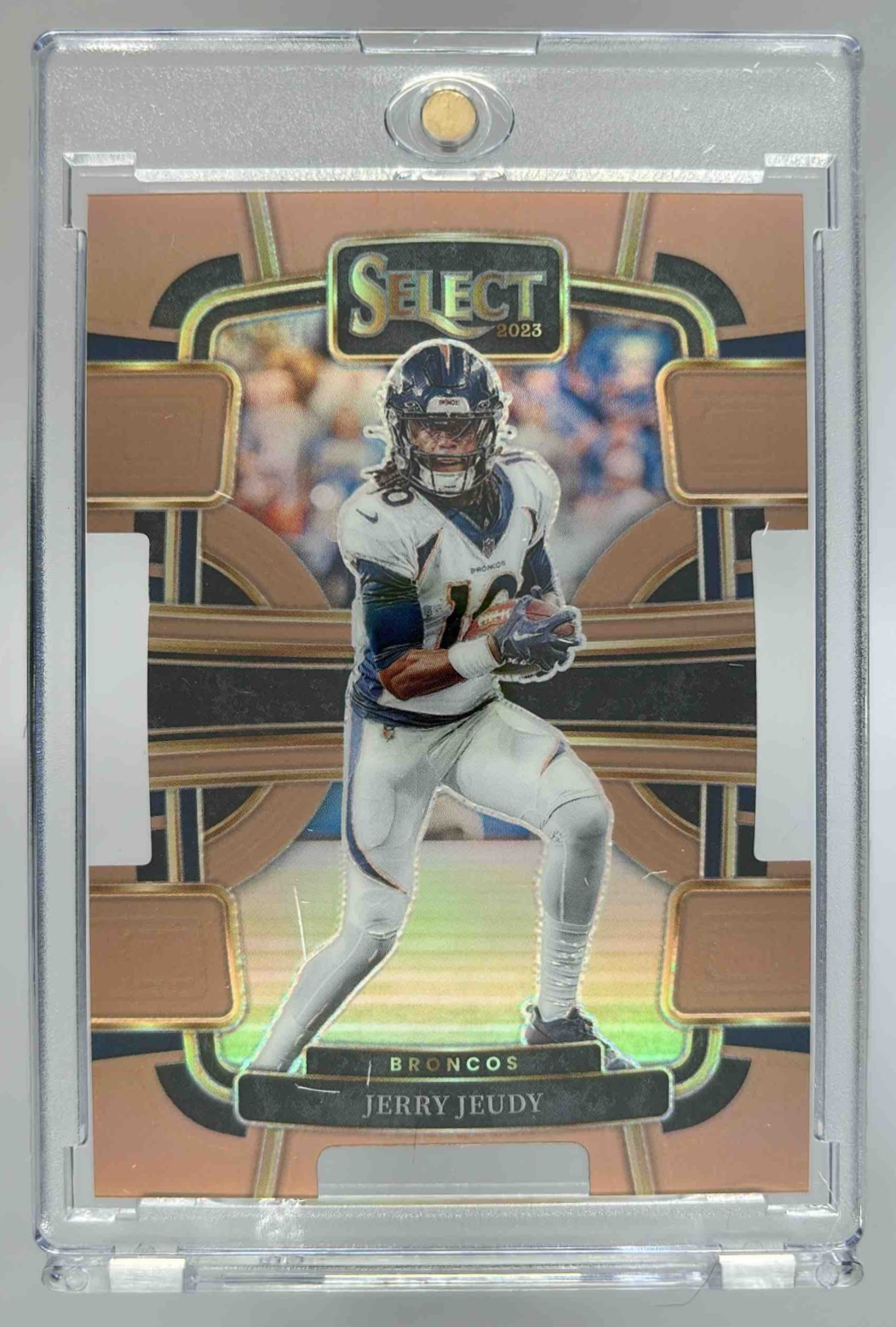 Card image for 2023 Panini Select Jerry Jeudy Copper Prizms Die Cut /299 #31 Concourse Broncos