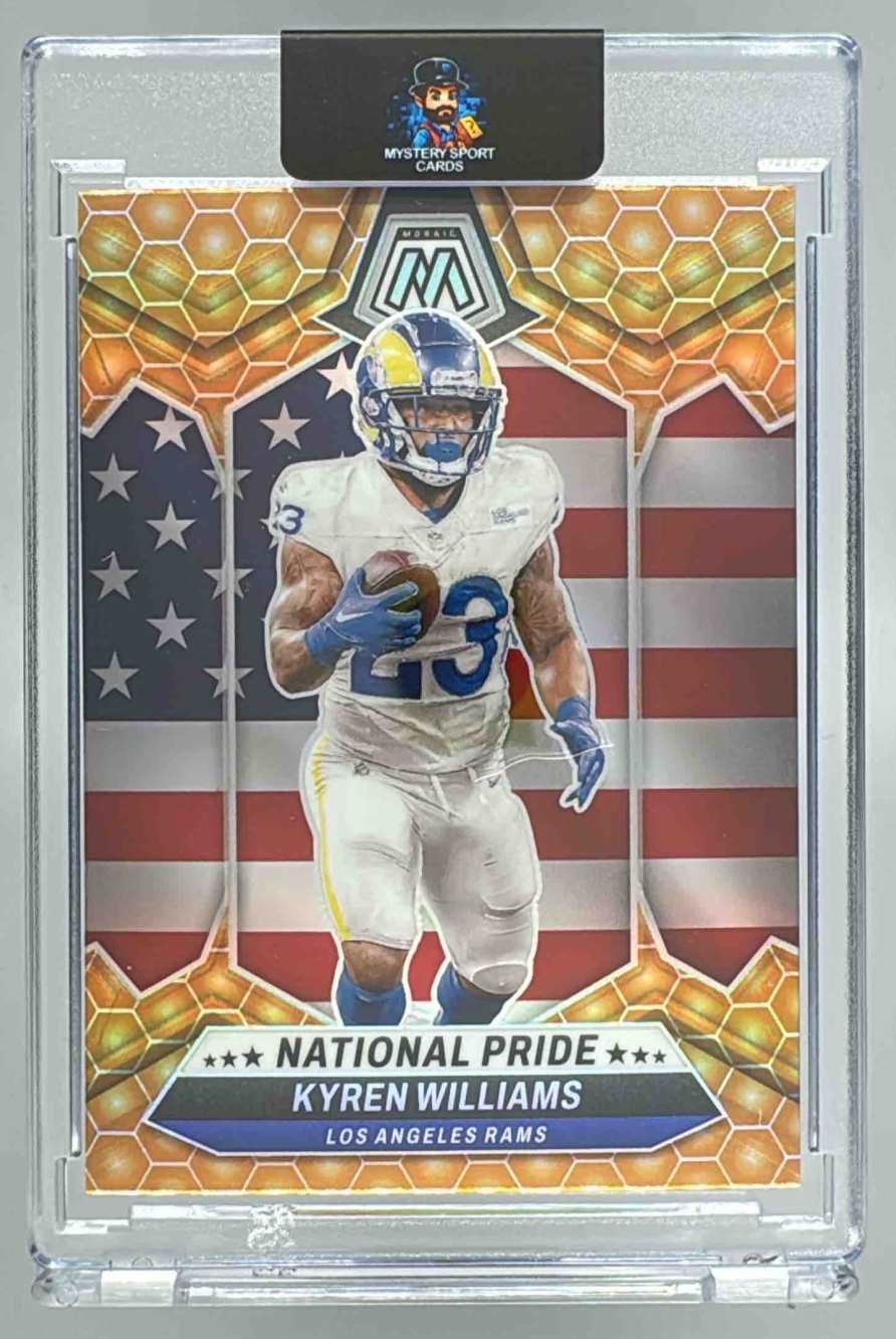 Card image for 2024 Panini Football Mosaic Kyren Williams #258 National Pride Los Angeles Rams