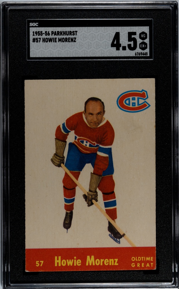 1955-56 Parkhurst Hockey Howie Morenz #57 Montreal Canadiens SGC 4.5