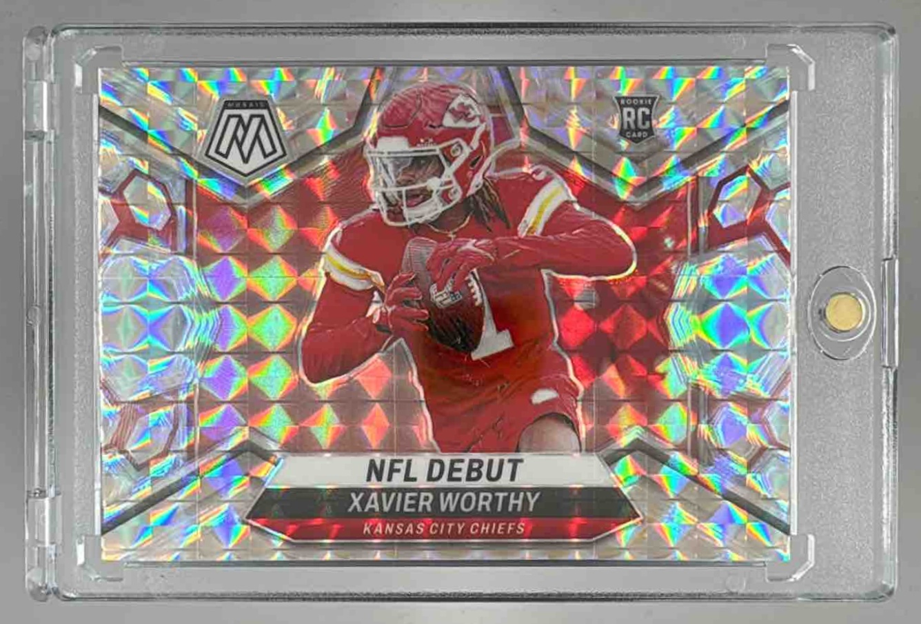Card image for 2024 Panini Football Mosaic Xavier Worthy #285 RC NFL Debut Kansas City Chiefs