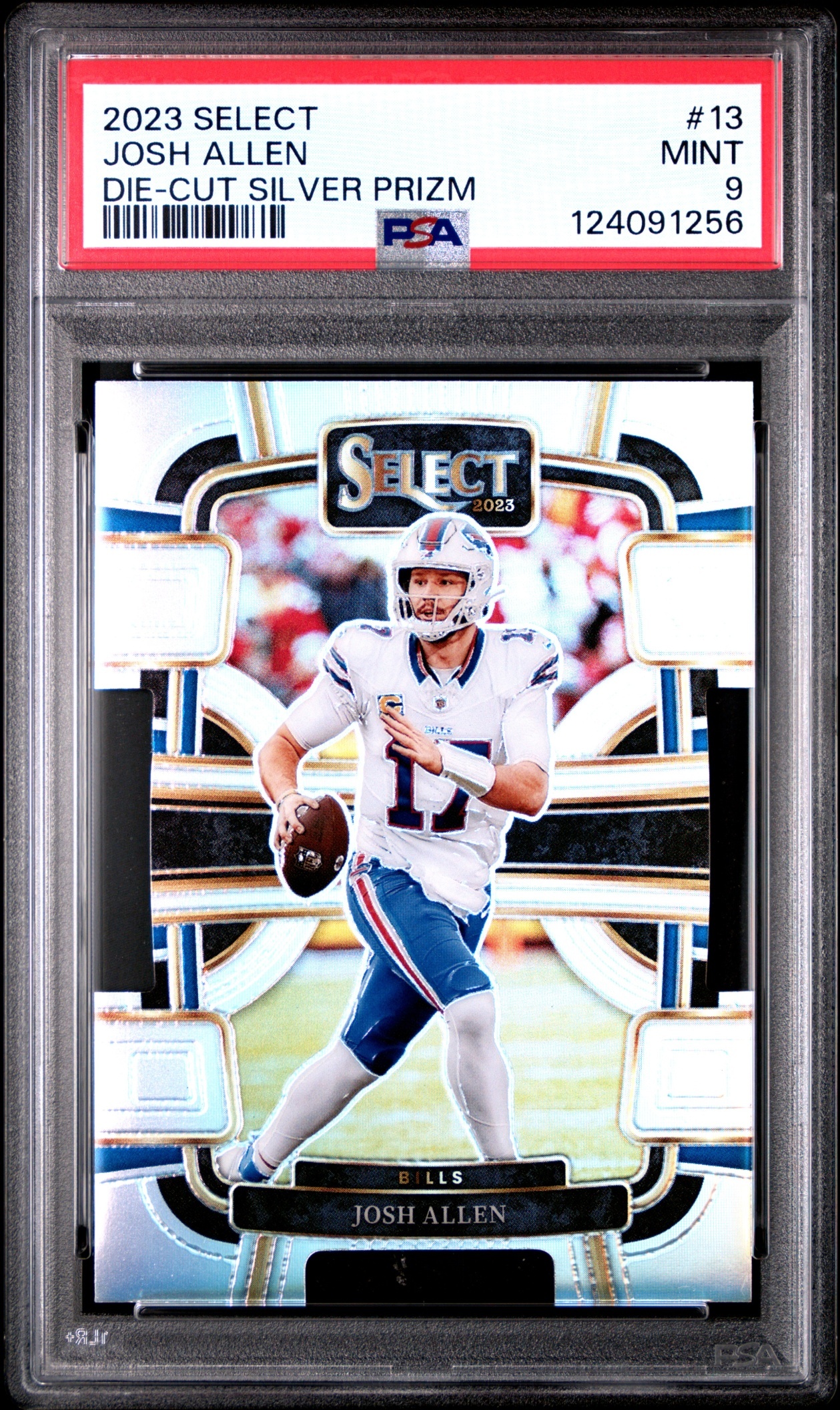 Card image for 2024 Panini Select Josh Allen Watercolors Gold Prizm /10 #13 Bills