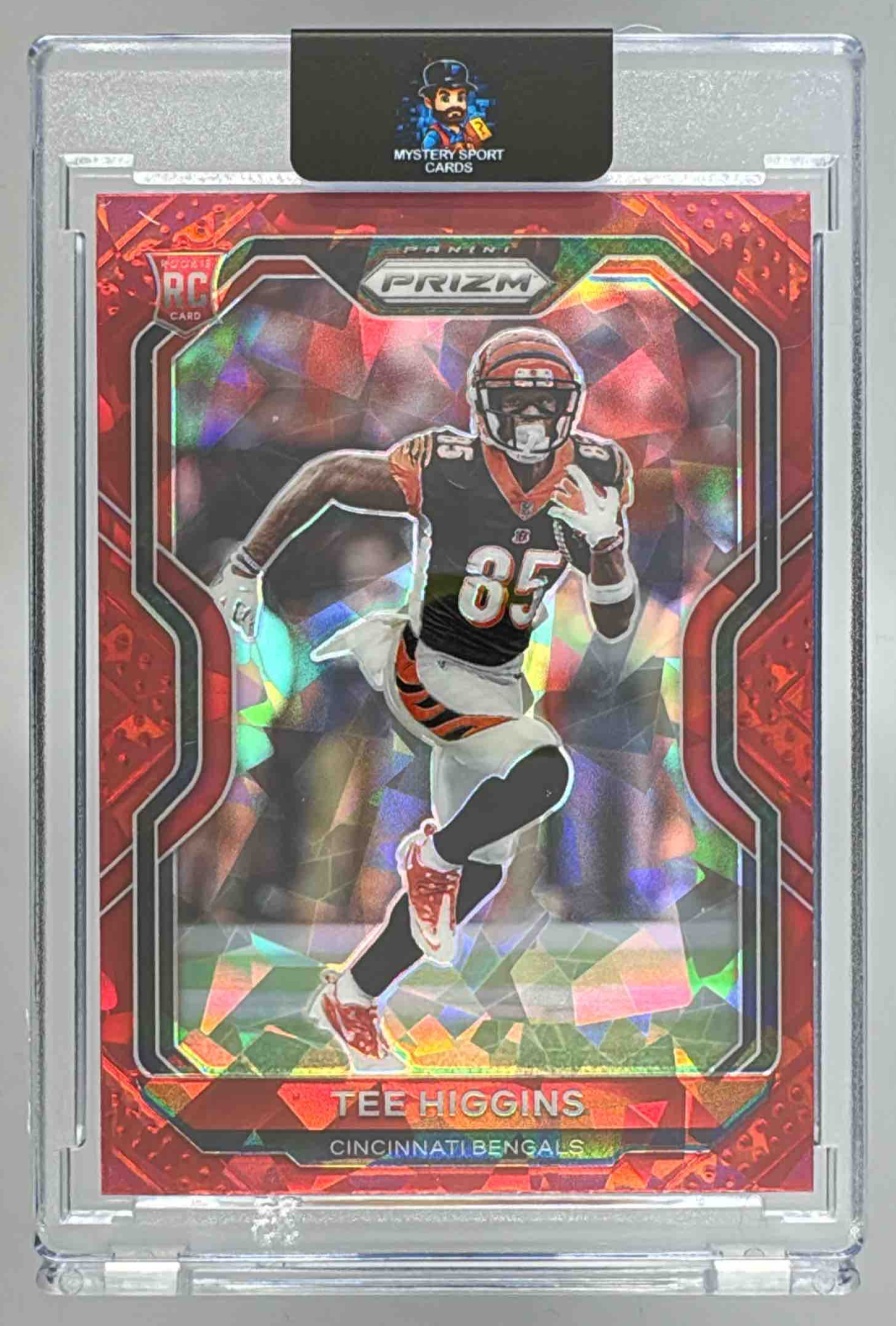 Card image for 2020 Panini Football Prizm Tee Higgins Red #308 RC Cincinnati Bengals