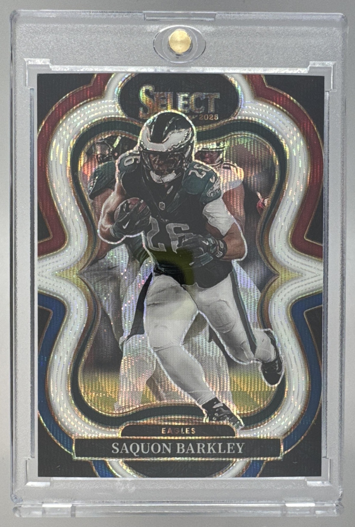 Card image for 2025 Panini Football Select Saquon Barkley Suite Level #391 Philadelphia Eagles