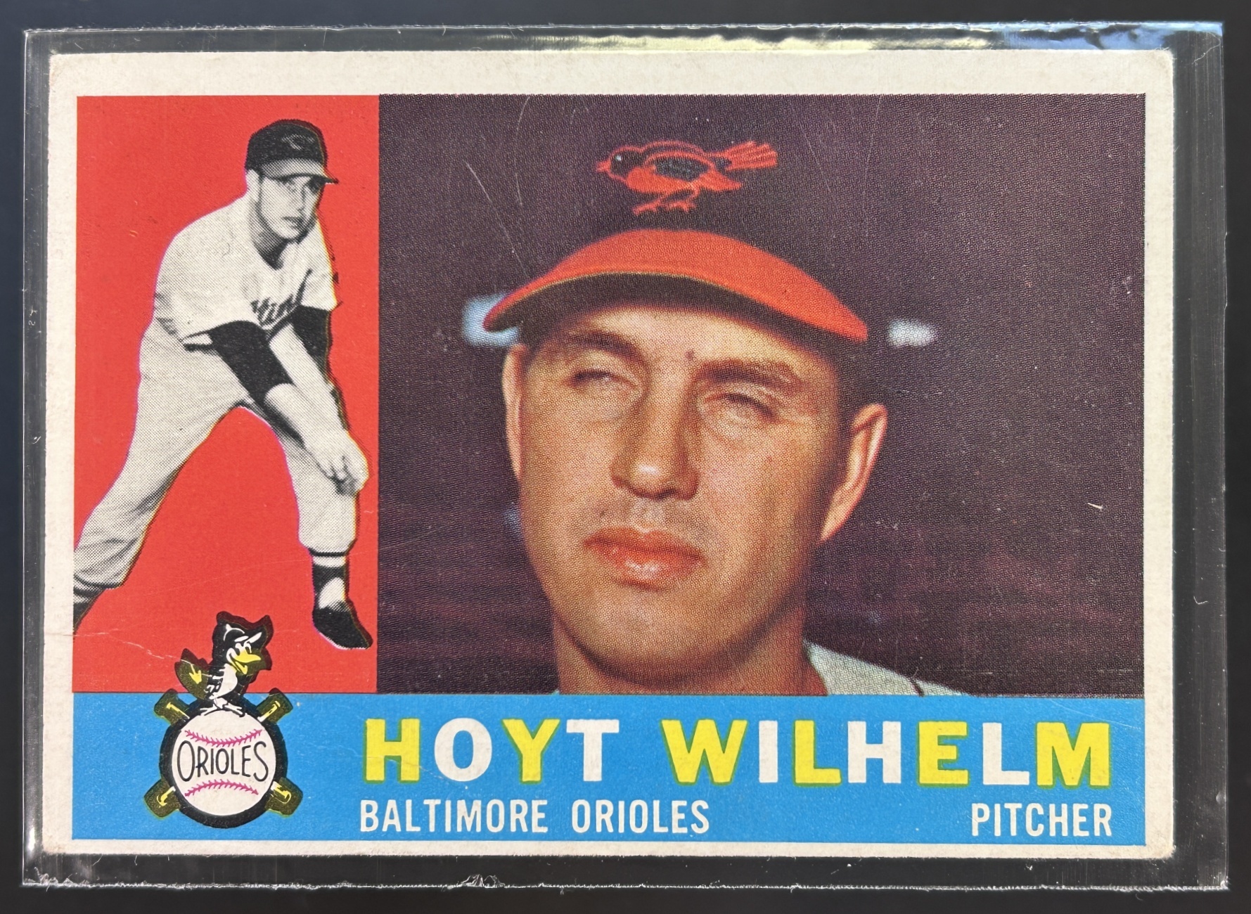 Card image for 1960 TOPPS HOYT WILHELM #395A UER VAR BALTIMORE ORIOLES