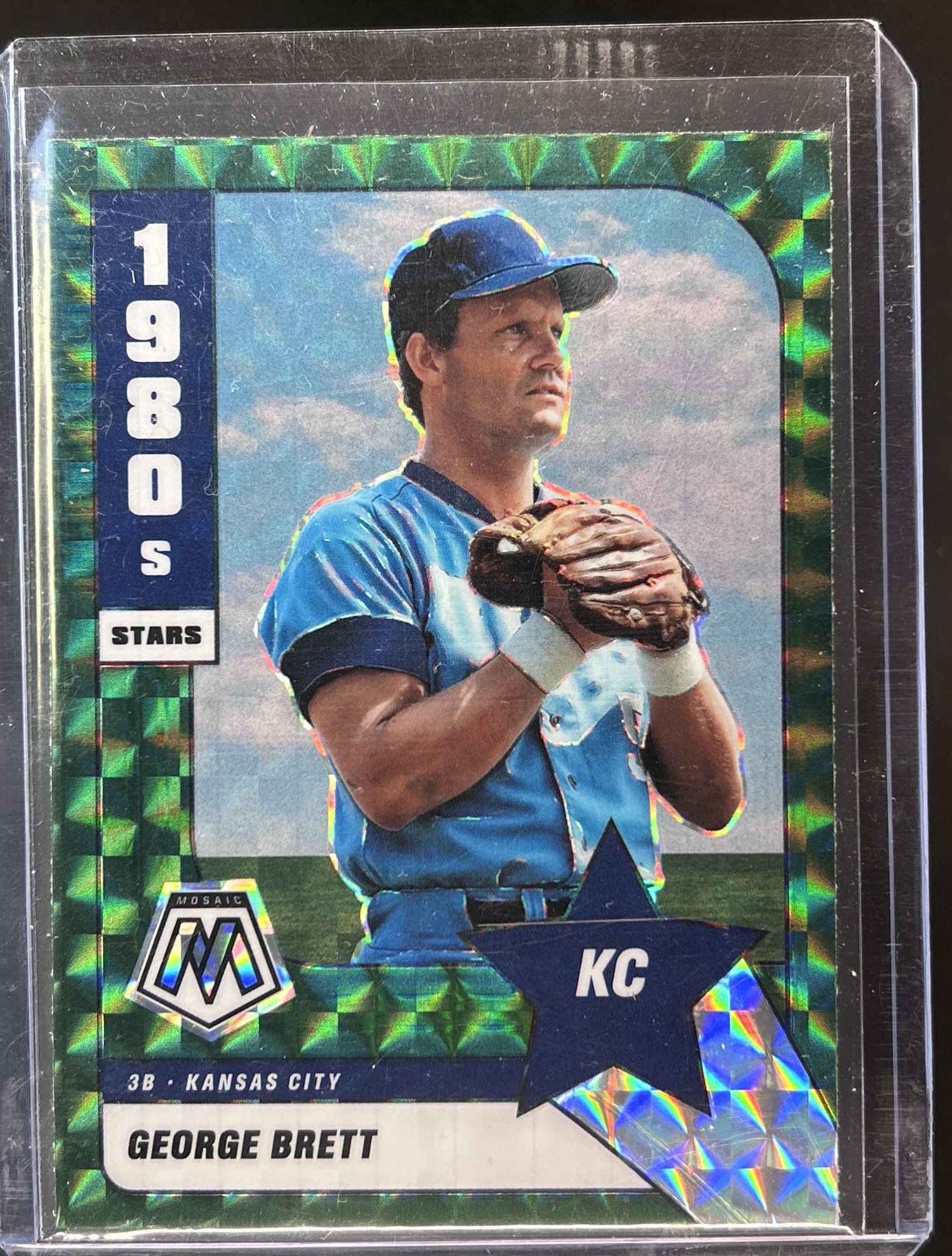 Card image for 2022 PANINI MOSAIC GEORGE BRETT #287 GREEN KANSAS CITY ROYALS