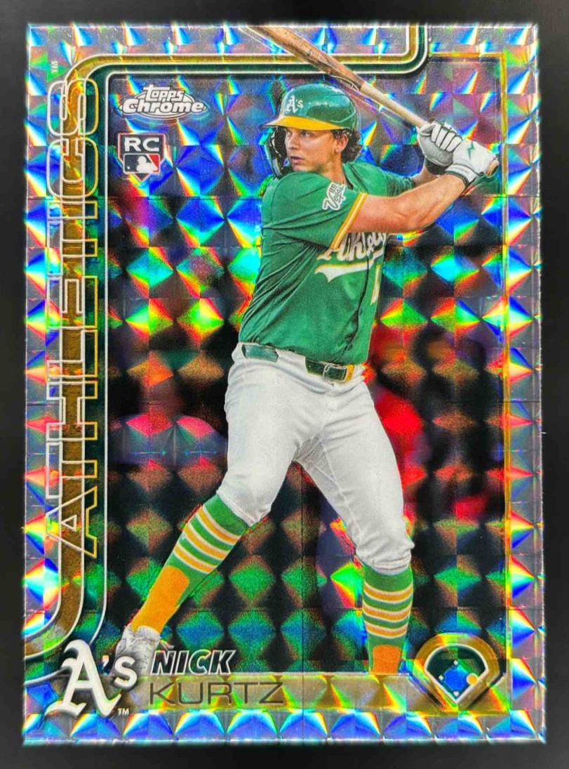 Card image for 2025 Topps Chrome Update Nick Kurtz Geometric Refractor #USC178 RC Athletics