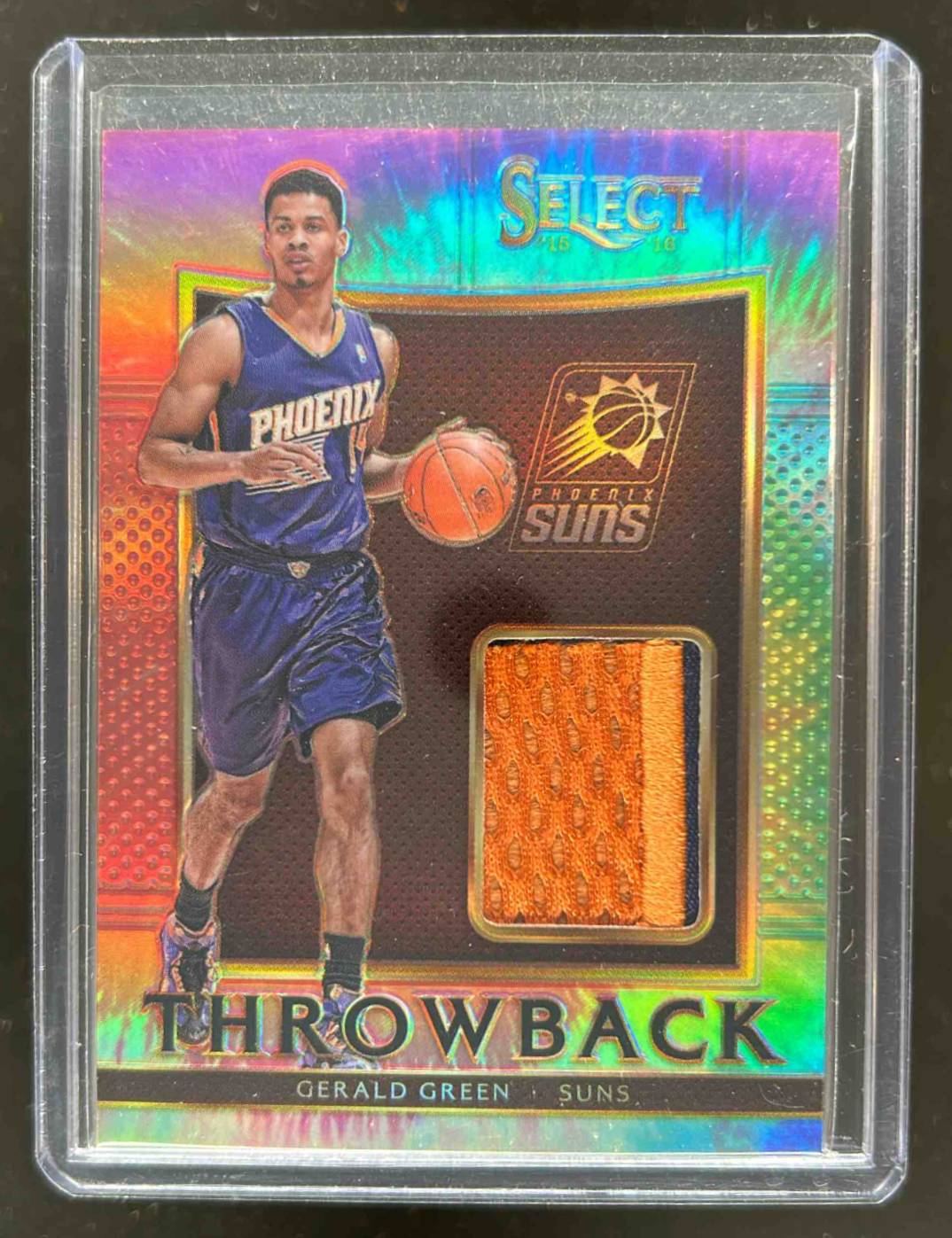 Card image for 2015-16 Panini Select Gerald Green Throwback Memorabilia Tie Dye Prizms 8 /25 #35