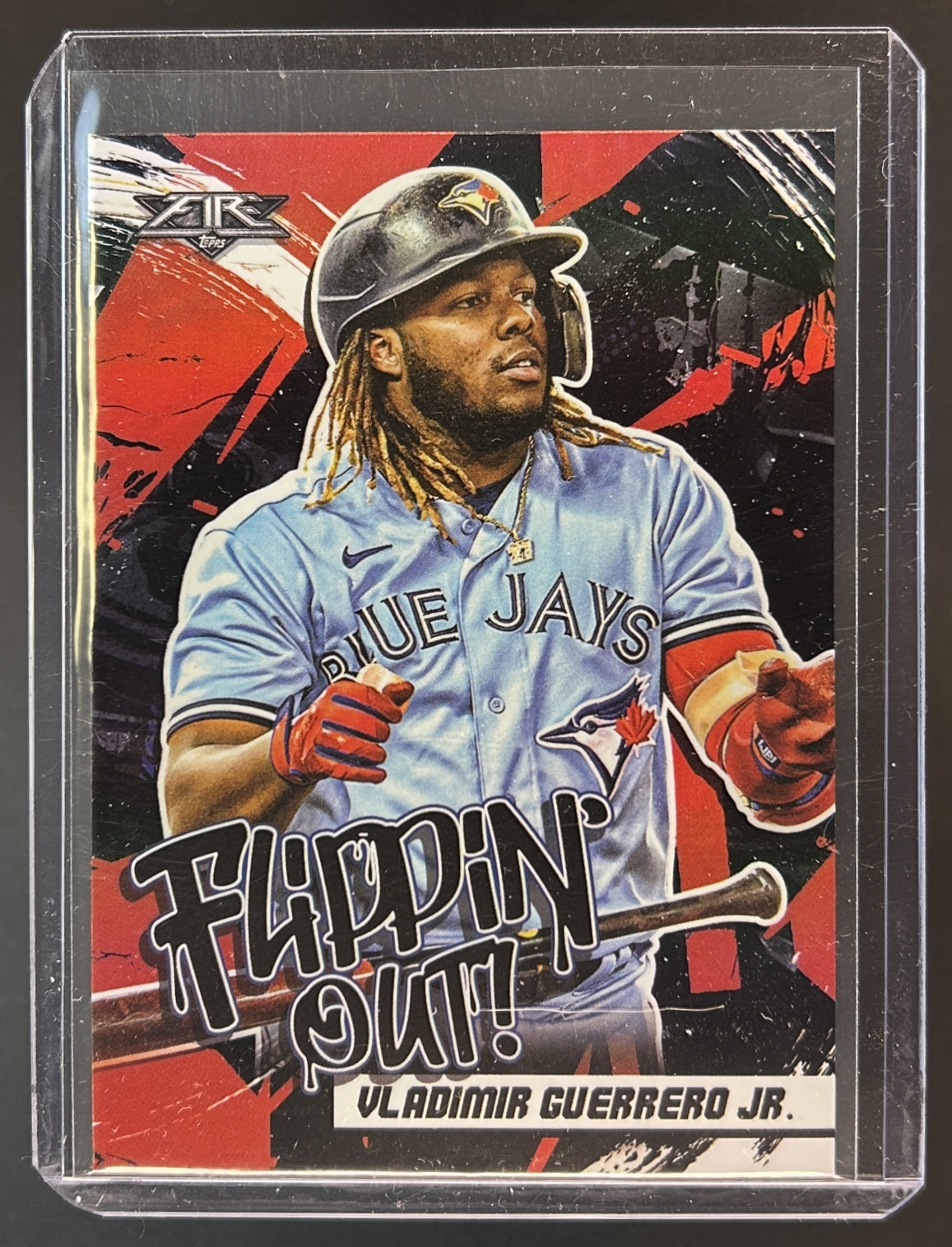 Card image for 2022 TOPPS FIRE VLADIMIR GUERRERO JR. #FO-3 FLIPPIN' OUT TORONTO BLUE JAYS