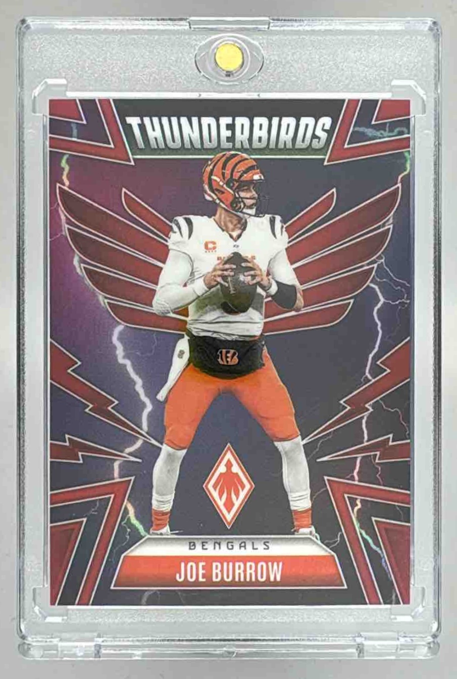 Card image for 2025 Panini Phoenix Joe Burrow Thunderbirds Red Prizm /249 #10 Bengals