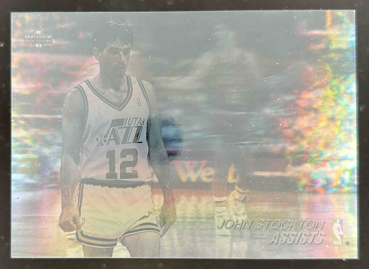Card image for 1991-92 UPPER DECK JOHN STOCKTON AWARD WINNER HOLOGRAMS #AW3 UTAH JAZZ
