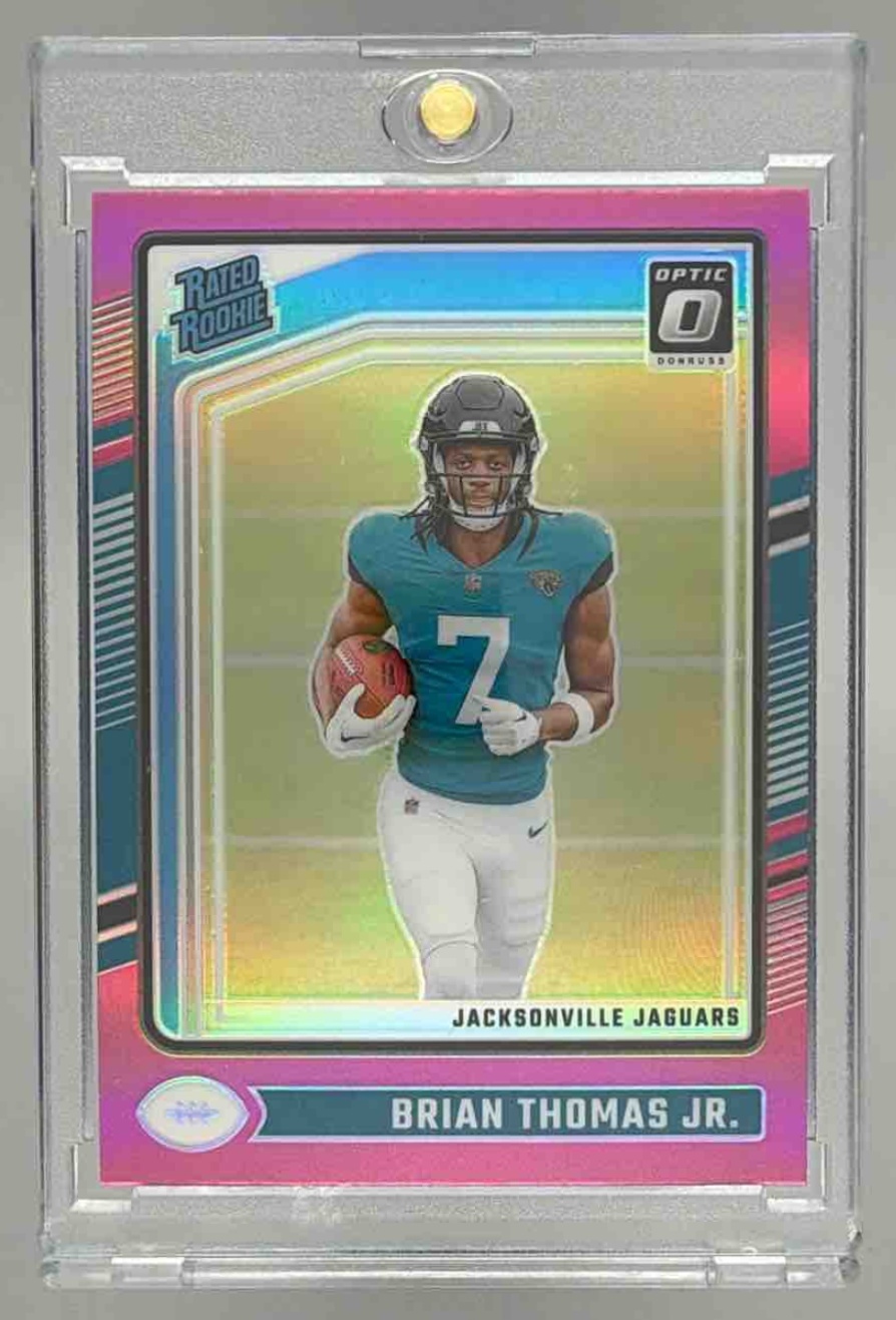 Card image for 2024 Panini Donruss Optic Brian Thomas Jr. Pink #214 Rated Rookie Jaguars