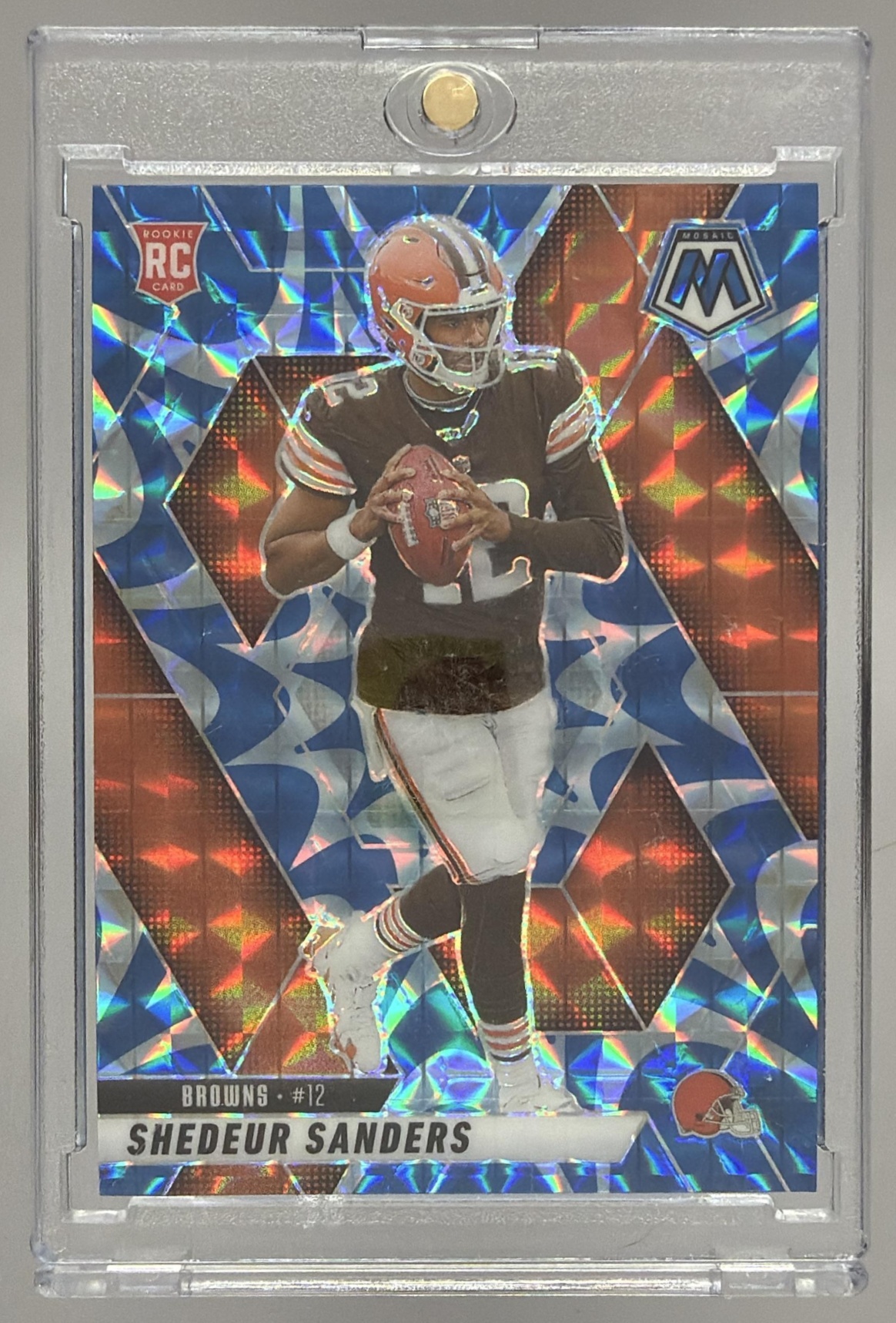 Card image for 2025 Panini Mosaic Shedeur Sanders Rookies Mosaic Prizm #302 RC Browns