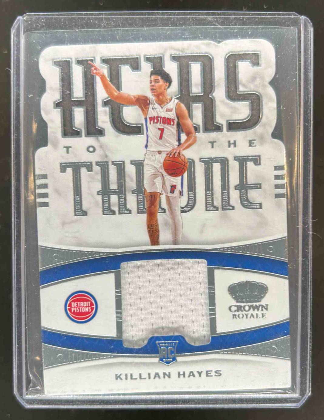 Card image for 2020-21 Panini Crown Royale Killian Hayes Heirs to the Throne #HT-HAY RC Rookie
