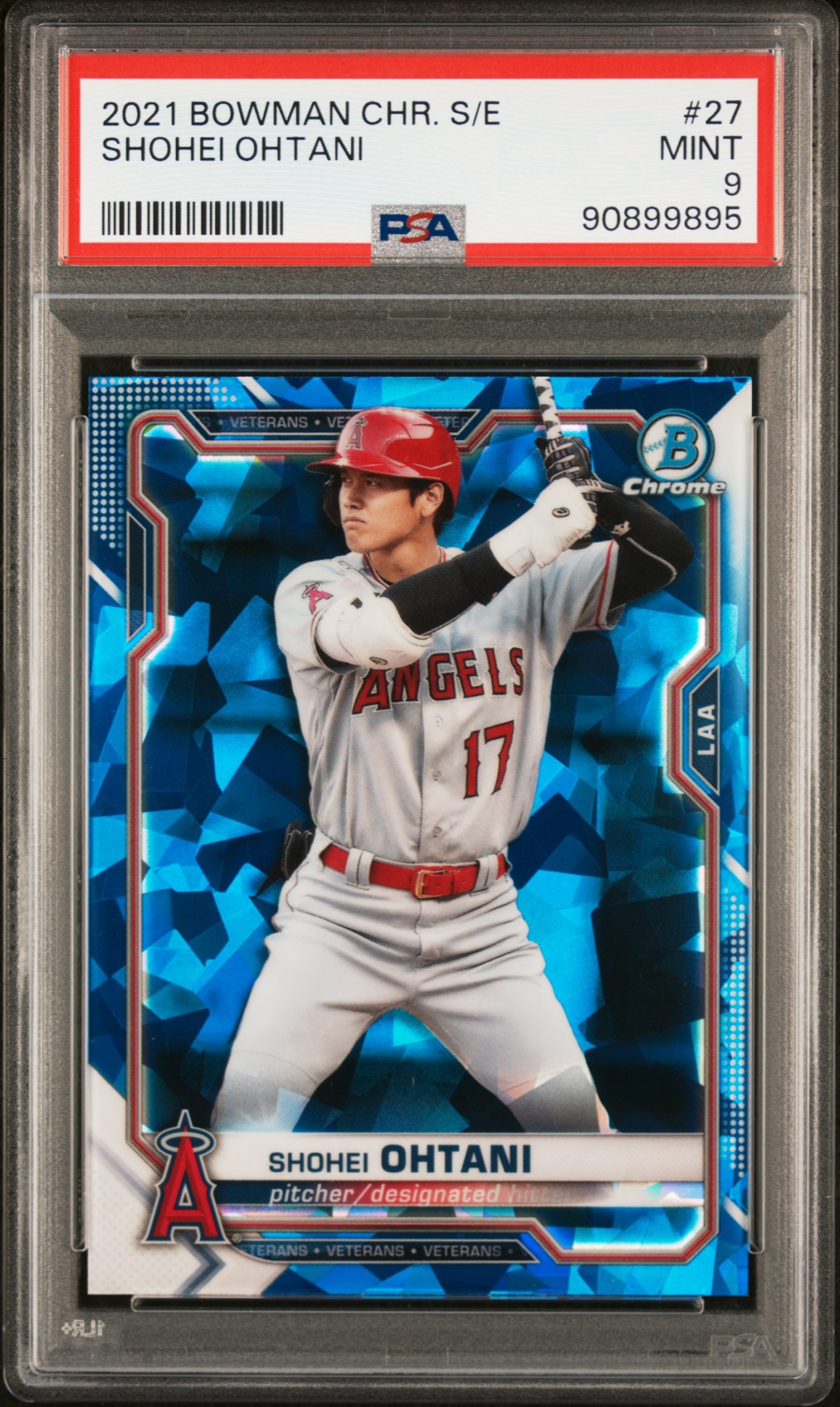 2021 Bowman Baseball Chrome Sapphire Shohei Ohtani #27 Los Angeles Angels PSA 9