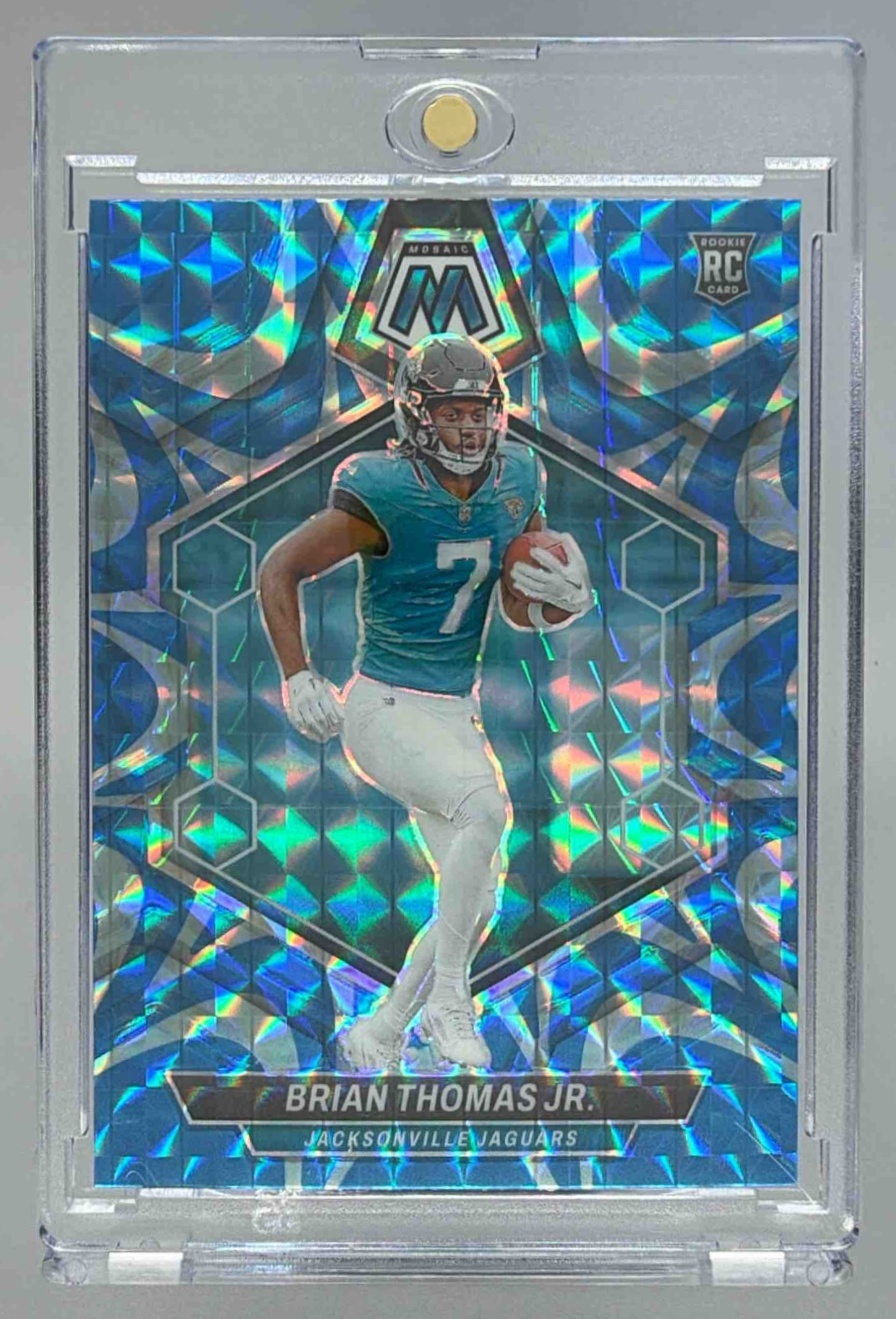 Card image for 2024 Panini Absolute Brian Thomas Jr. Tools of the Trade Quad /99 #TOTQ-BTS MEM RC Jaguars