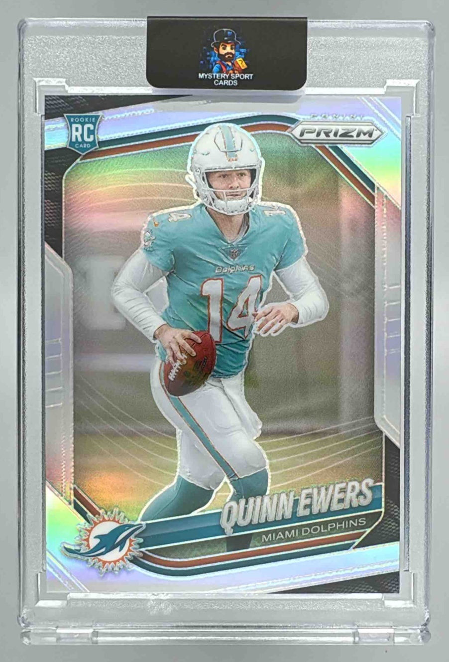 Card image for 2025 Panini Football Prizm Quinn Ewers Silver #307 RC Miami Dolphins