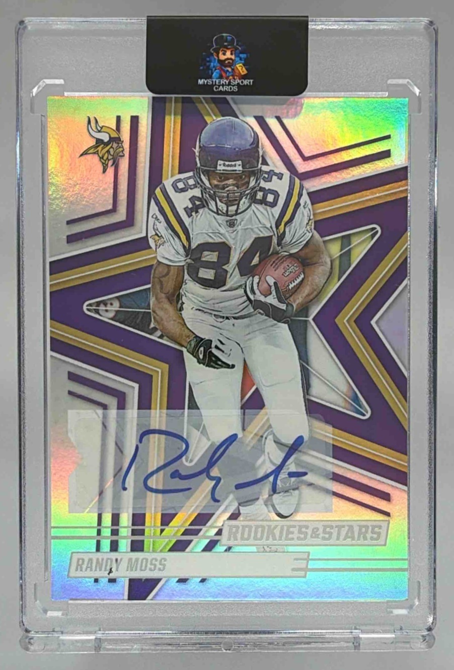 Card image for 2025 Panini Rookies & Stars Randy Moss Signatures #76 Auto Vikings