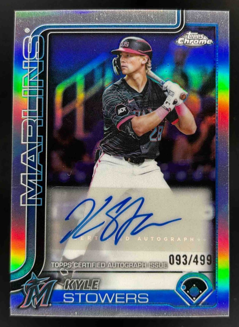 Card image for 2025 Topps Chrome Update Kyle Stowers Auto Refractor /499 #AC-KS Marlins