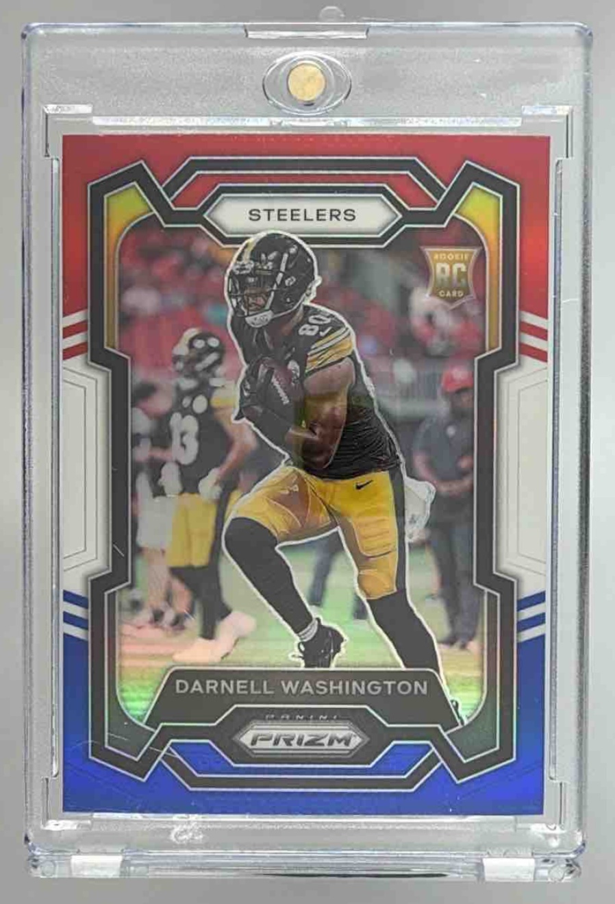 Card image for 2023 Panini Football Prizm Darnell Washington #384 RC Pittsburgh Steelers