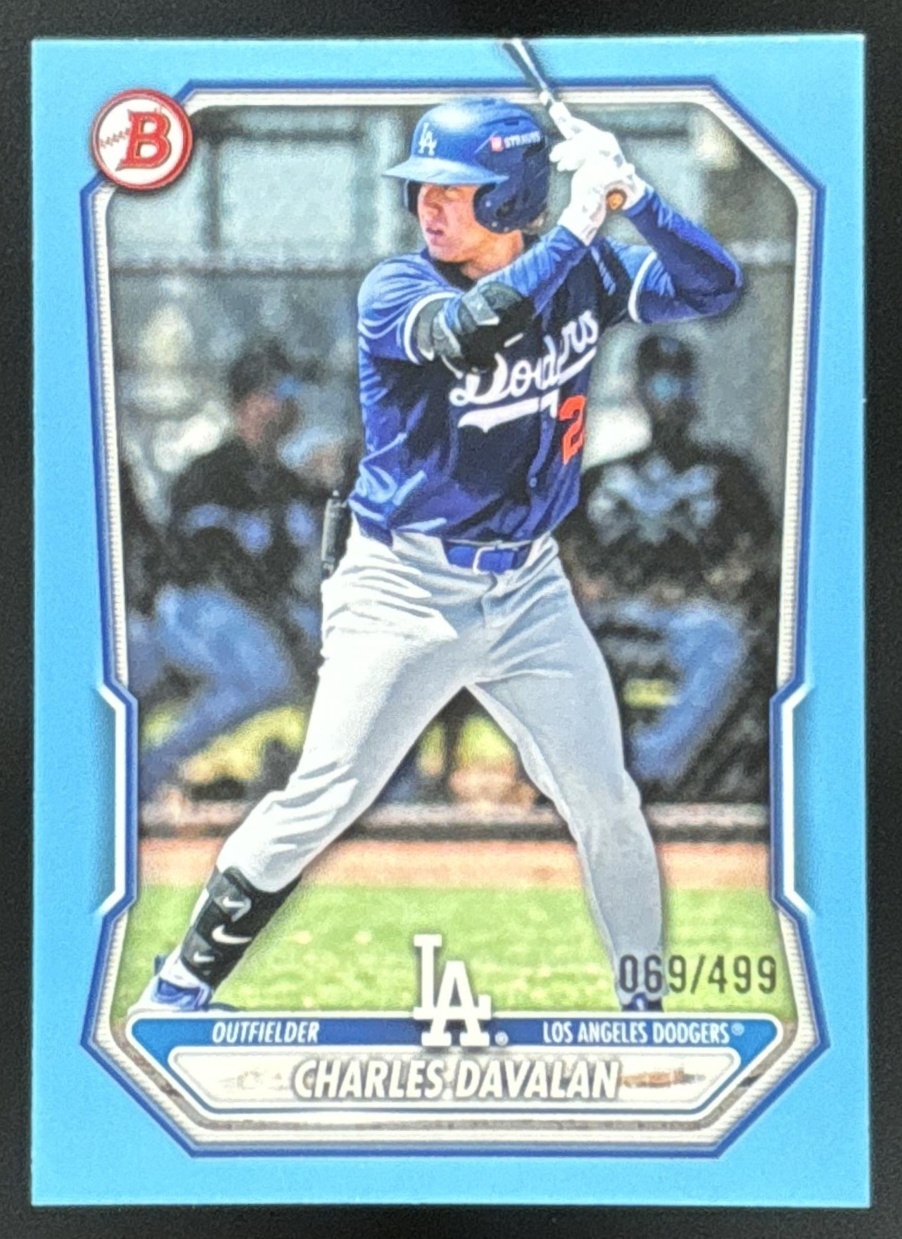 Card image for Charles Davalan 2026 Bowman Sky Blue Border /499 Prospects Los Angeles Dodgers