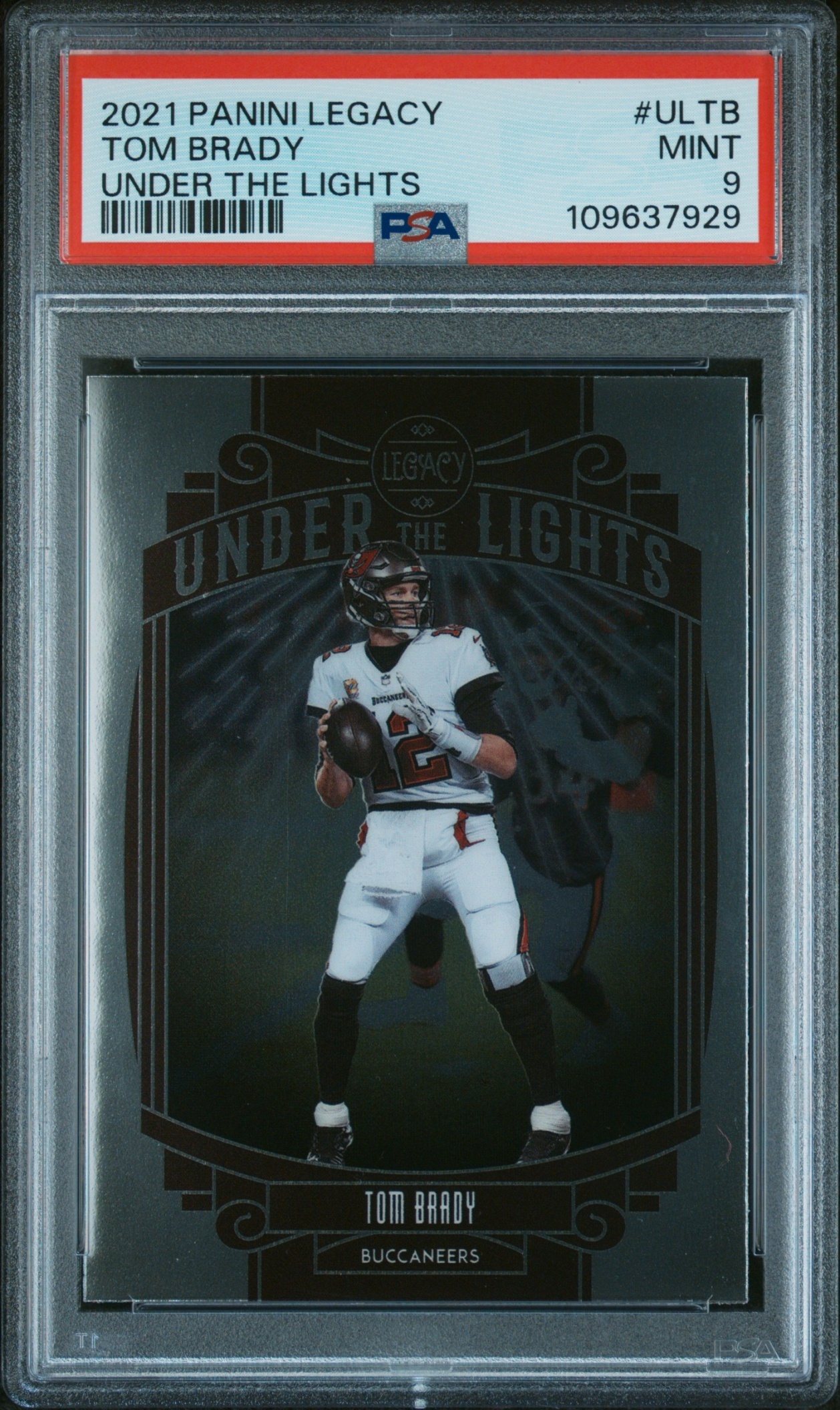 Card image for 2021 Panini Legacy Tom Brady Under the Lights Silver #UL-TB Buccaneers