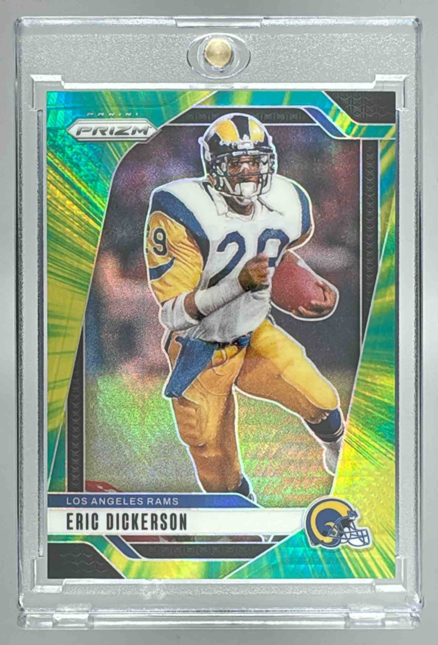 Card image for 2024 Panini Football Prizm Eric Dickerson Hyper /180 #173 Los Angeles Rams