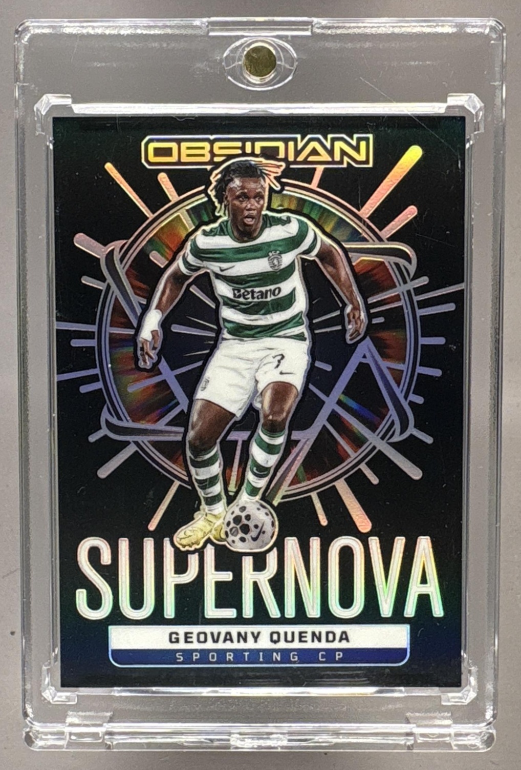 2025-26 PANINI OBSIDIAN GEOVANY QUENDA #12 SUPERNOVA 69/169 SPORTING