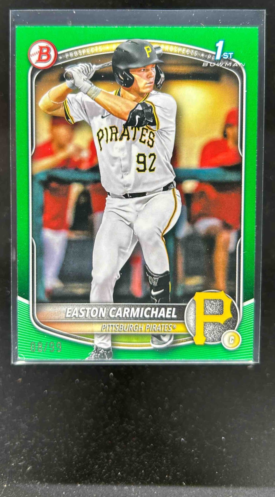 Card image for Easton Carmichael 2025 Bowman Draft Green Border /99