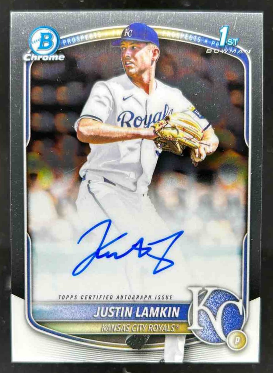 Card image for Justin Lamkin 2025 Bowman Draft Chrome Prospect Auto