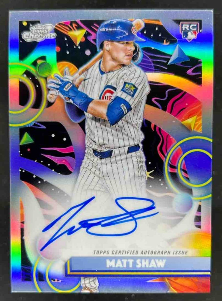 Card image for Matt Shaw 2025 Topps Baseball Cosmic Chrome Auto RC Chicago Cubs