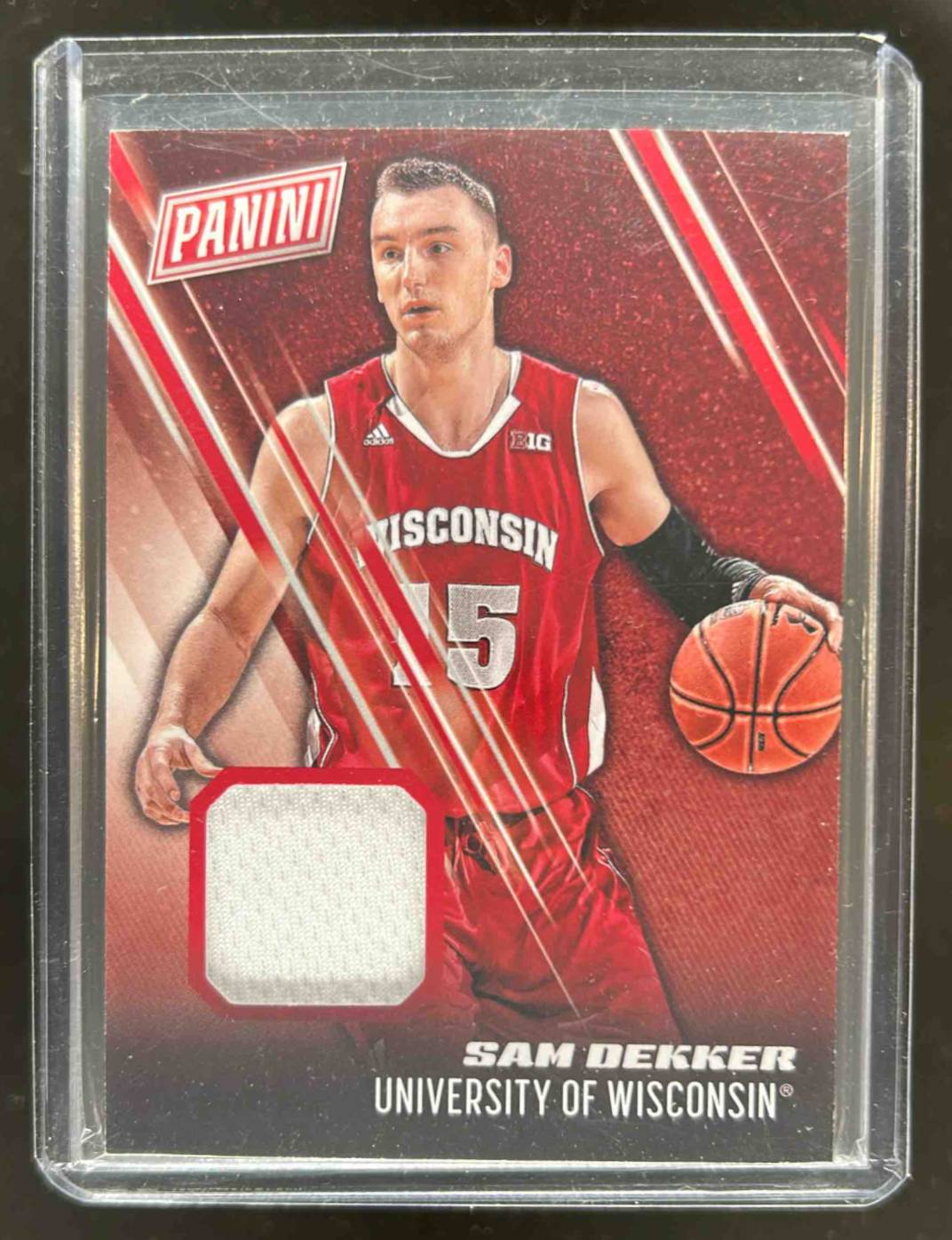 Card image for 2016-17 PANINI DAY SAM DEKKER COLLEGIATE MEMORABILIA #13 WISCONSIN BADGERS