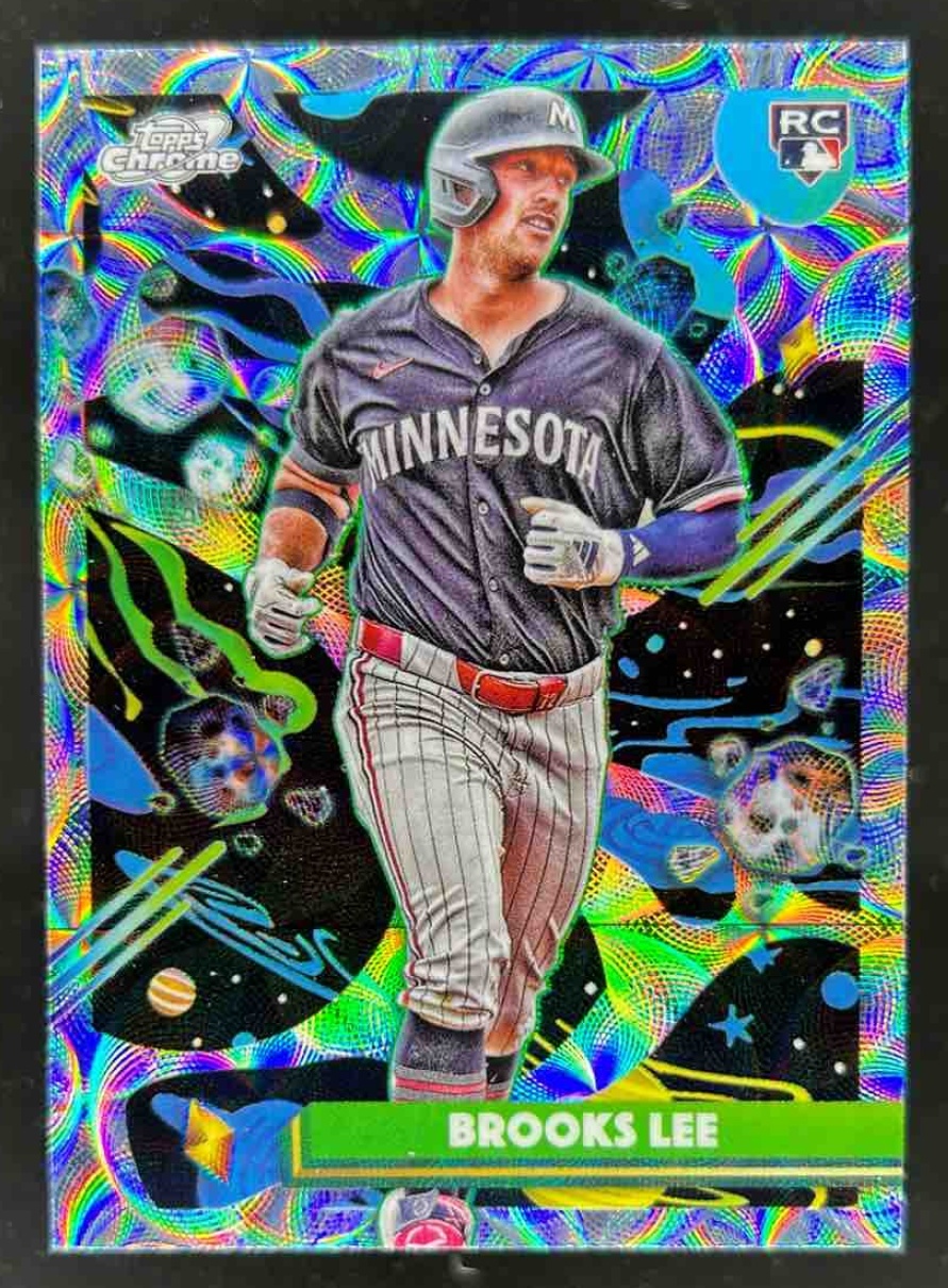 Card image for Brooks Lee 2025 Topps Cosmic Chrome Nucleus Refractor