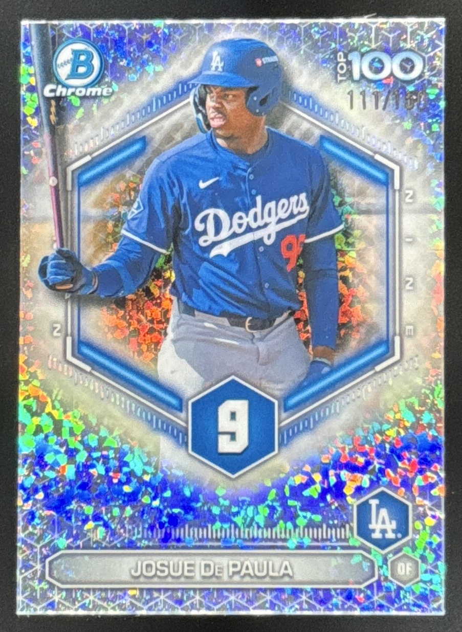 Card image for 2026 Bowman Josue De Paula Scouts Top 100 Chrome Mini-Diamond Refractor /150