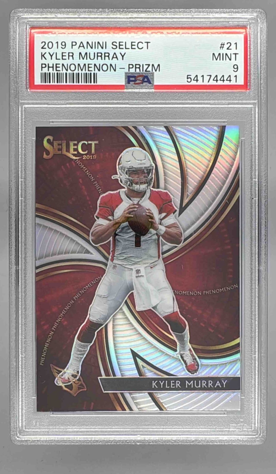Card image for 2019 Panini Football Select Kyler Murray Phenomenon #21 RC Arizona Cardinals