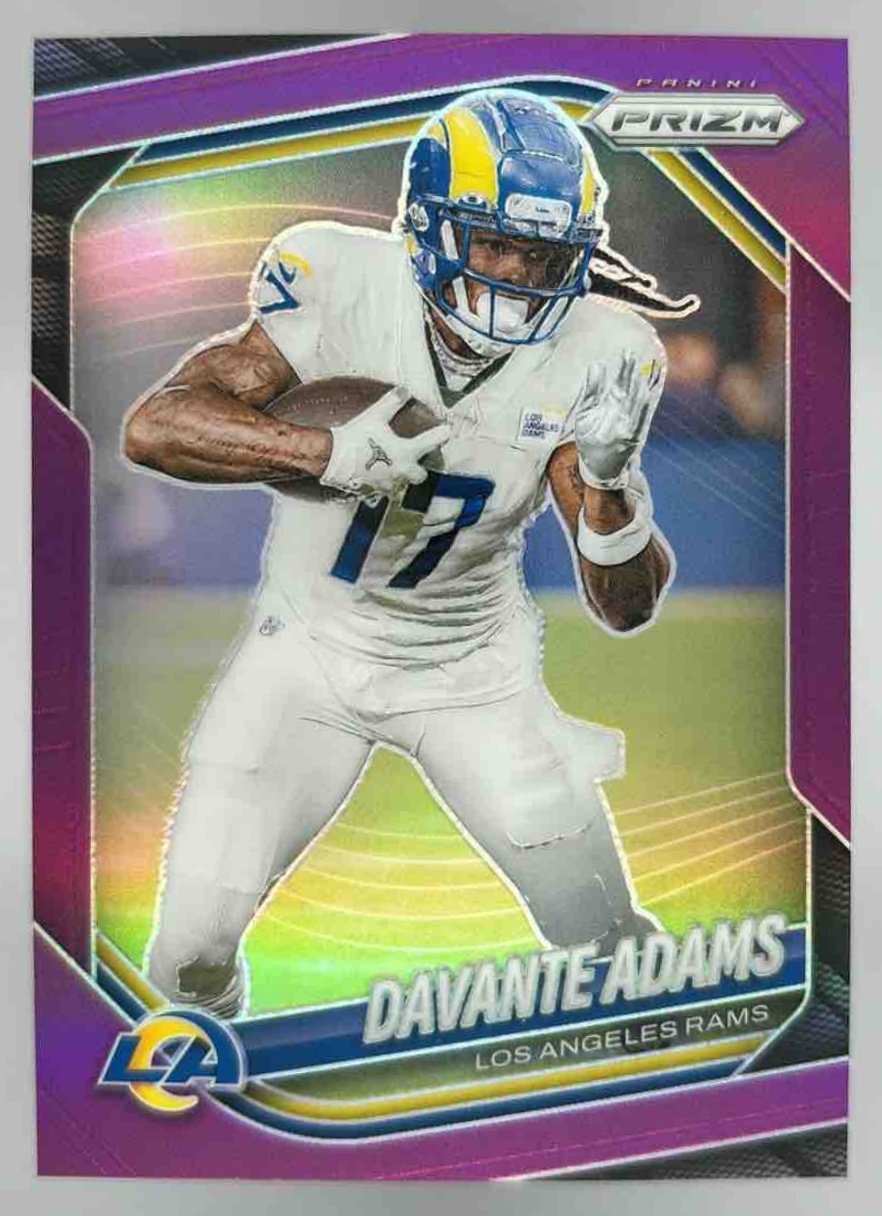 Card image for 2025 Panini Football Prizm Davante Adams Purple /125 #104 Los Angeles Rams